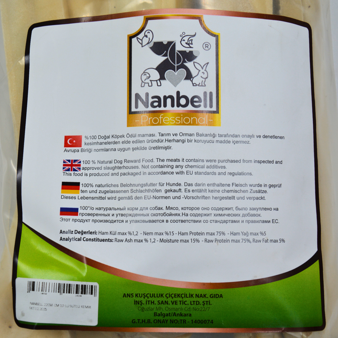 Nanbell 27cm Köpek (Çiğneme) Kemiği Sütlü (6'lı) - Görsel 2